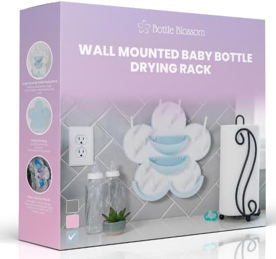 The Bottle Blossom- Wall Mounted Baby Bottle Drying Rack by Unknown
