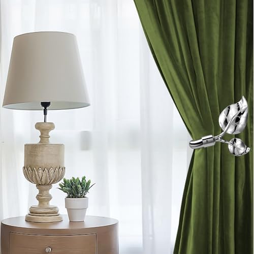 HIKMLK Leaf Shaped Curtain Tieback Holdbacks 2pcs, Handmade Metal Curtain Side - Image 5