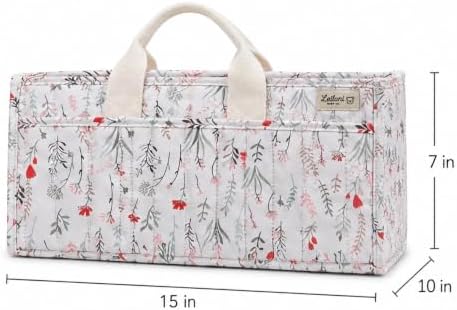 Diaper Caddy Organizer, Floral Design, Portable Nursery Basket - Image 6