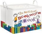 Large Kids Book Storage Bin Collapsible Nursery Toy Basket Canvas Teacher Crate by BOOHIT