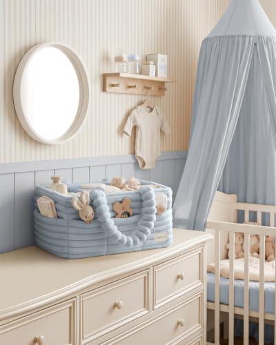 Blissful Diary Flannel Diaper Caddy Organizer & Gift Packaging, Light Blue - Image 2