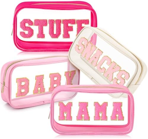 4 Pcs Mama and Baby Toiletry Bag Diaper pouch, Bright Color by SilTriangle