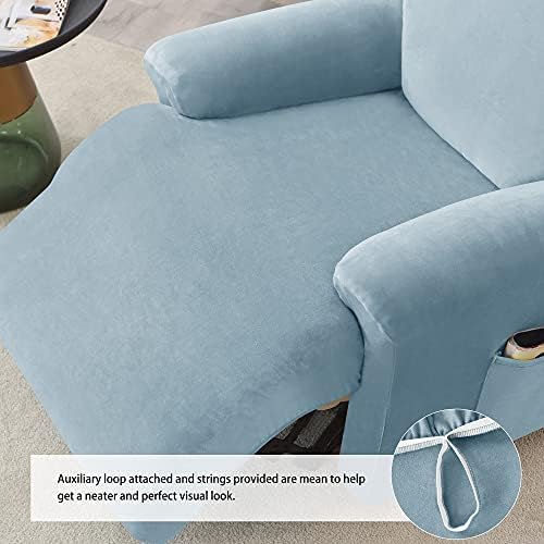 Stretch Recliner Covers, 4-Piece Ultra Soft Velvet Recliner Chair Slipcover - Image 5