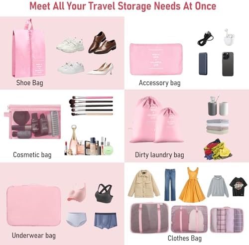 Packing Cubes for Travel 10 Set Luggage Organizer Bags - Image 3