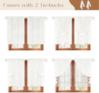 ASPMIZ White Kitchen Curtains 36 Inch Double Layer Kitchen Window Curtains - Image 3