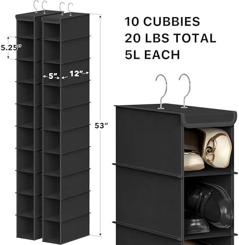 Simple Houseware 2 Pack 10 Shelves Hanging Shoe Organizer - Image 2