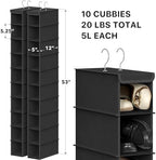 Simple Houseware 2 Pack 10 Shelves Hanging Shoe Organizer - Image 2
