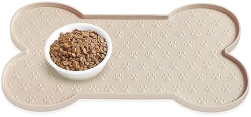 PWTAA Dog Food Mat Anti-Slip Silicone Dog Bowl Mat Thicker Pet Placemat by PWTAA