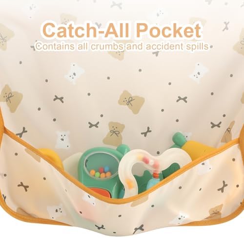 Accmor 5 Pack Long Sleeve Bibs, Baby Smock Waterproof Sleeved Bib Smock - Image 4