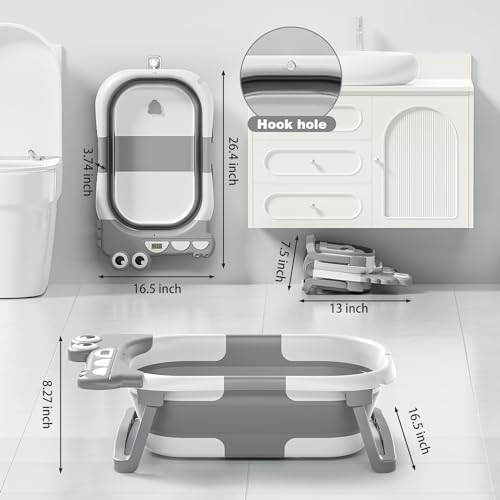 Collapsible Baby Bathtub for Newborn, Foldable Baby Bath Tub - Image 3