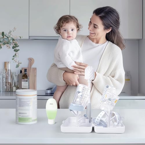 Termichy Travel Bottle Cleaning Kit: Portable Baby Drying Rack & Brush Set - Image 2