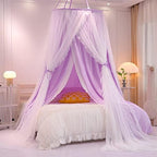 VETHIN Double Layer Princess Round Dome Canopy Bed Curtain - Image 2