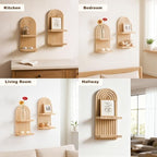 Artilady Boho Shelf Wall Decor, Wood Hanging Shelves - Image 5