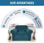 H.VERSAILTEX Stretch Velvet Armchair Cover Couch Covers 1 Cushion Chair - Image 5
