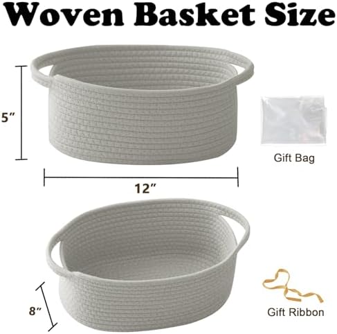 Grey Small Woven Rope Basket - Image 2