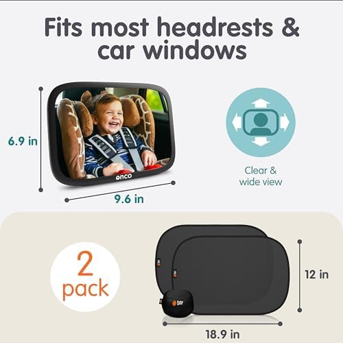 Onco Baby Car Mirror & Window Shade Bundle - Image 4