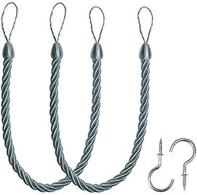 BEL AVENIR 2 Pack Curtain Tiebacks Ropes Tie-Backs, Handmade Holdbacks by BELAVENIR
