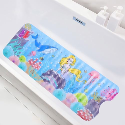 Baby Bath Mat for Tub Non Slip 40''x16'' Extra Long Bathtub Mat by HJJWNDDNG