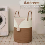 JMvicyroam 80L Cotton Rope Laundry Basket Hamper - Image 5