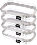YQBRAO Clear Hard Shell Zipper Cases, 4 Small Cable Organizers by Unknown