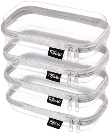 YQBRAO Clear Hard Shell Zipper Cases, 4 Small Cable Organizers by Unknown