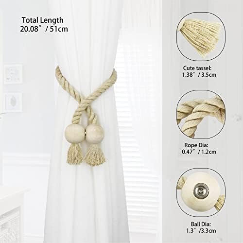 Magnetic Curtain Tiebacks Decorative Tie Back Drapes Holdbacks Nieffeiy - Image 2
