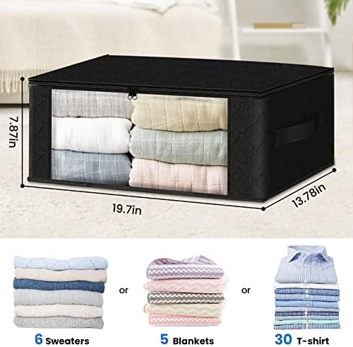 HomeHacks 10-Pack Clothes Organizer Storage Bags, 35L Storage Bins - Image 2
