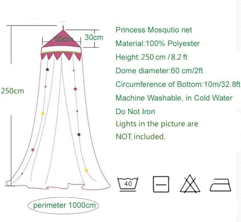 Bed Canopy with Star Lights, Extra Large Dome Mosquito Net Reading Nook Bed - Image 6