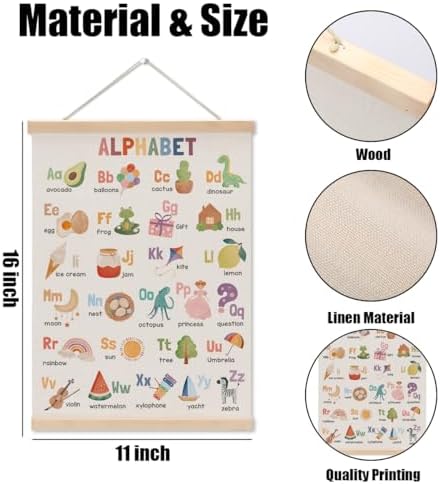 Alphabet Poster Hanger, Alphabet ABC Chart Nursery Decor Wall Decor - Image 6