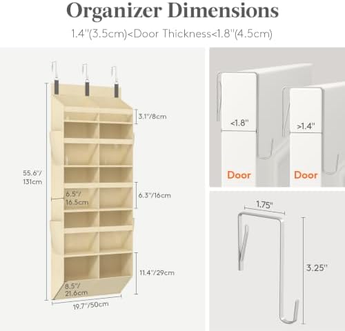 Lifewit 1 Pack Over the Door Organizer, 10 Section Hanging Storage - Image 2