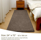 Polyester Bathroom Runner Rug 24"x72" Brown, Soft Shaggy Bath Mat - Image 2