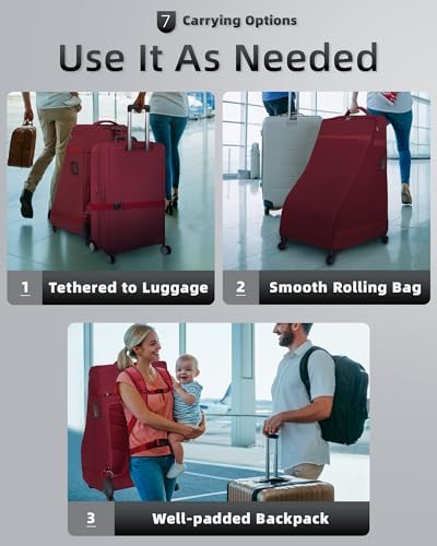 Car Seat Bag Backpack with Wheels - Image 7