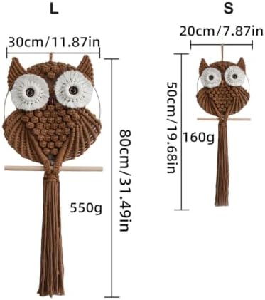 Achart Owl Macrame Wall Hanging-Hand Woven Boho Tapestry-Macrame Wall Decor - Image 2