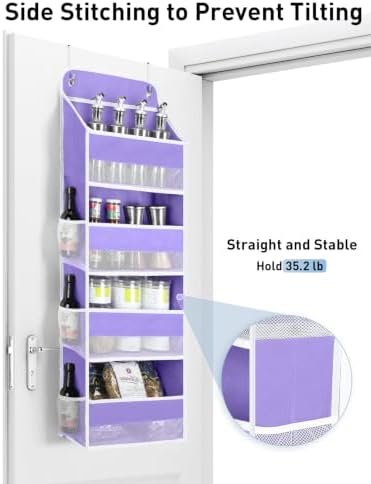 Yecaye Over the Door Organizer forNursery Closet 35.2lbs Load Purple 4 Tier - Image 2