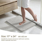 Polyester Bathroom Rug 17"x24" Gray, Non-Slip Soft Shaggy Bath Mat - Image 2
