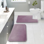 Clara Clark 2 Piece Bathroom Rugs, Velvet Memory Foam Bath Mat Set, Non-Slip by ClaraClark