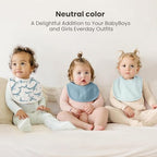 Konssy 8-Pack Muslin Baby Bibs, Adjustable Fit - Image 2