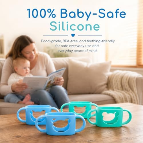 Silicone Bottle Handles for Wide-Neck Glass & Plastic Bottles, Transitional - Image 4
