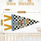 Race Car Room Decor for Boys, Little Racer Dude Felt Banners Flags - Image 7