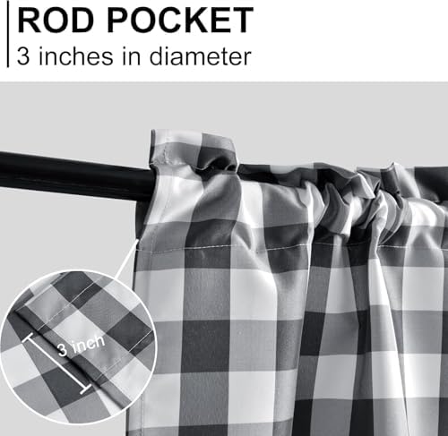 Hiasan Plaid Curtains Valances, 42W x 18L, 1 Panel - Image 4
