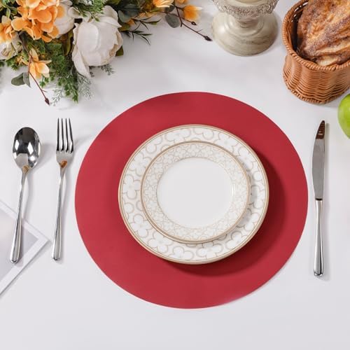 SHACOS 100 pcs Christmas Disposable Round Paper Placemats 13 inch Colored Paper - Image 7