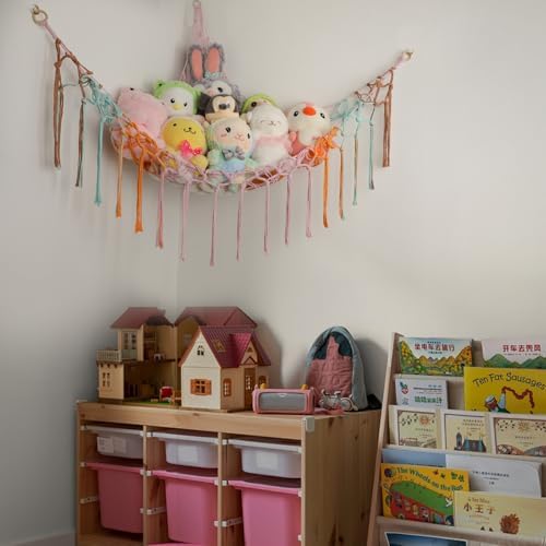 Stuffed Animal Hammock Corner, Hand-knitted Large Plushie Net Toy Hammock - Image 5
