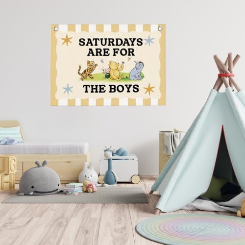 Boy Room Playroom Wall Decor Hanging Banner Boy Nursery Decor 30"x20" - Image 4