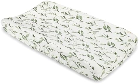Crane Baby Changing Pad Cover, 100% Cotton Sateen Exterior, Floral Leaf Baby by CraneBaby