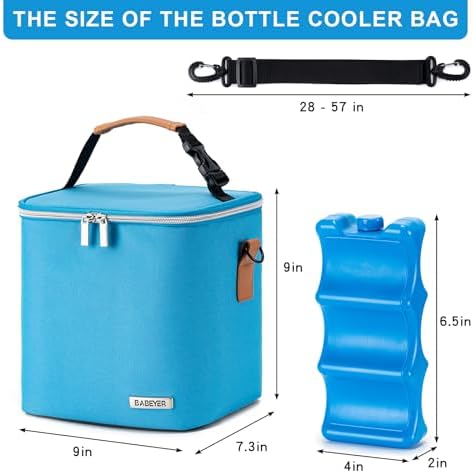 Breastmilk Cooler Bag with Ice Pack Fits 6 Baby Bottles Up to 9 Ounce, Baby - Image 5