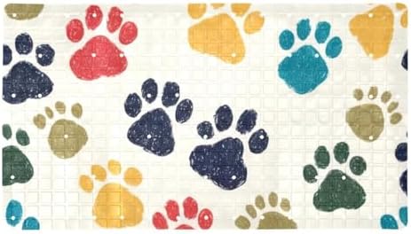 Shower Mat Non Slip 26.8 x 15.1 Inches, Dog Paws Bathtub Mat Shower Stall Mats by Anna+Cowper
