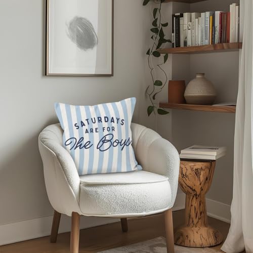 Boys Room Pillow Covers 18x18, Kids Bedroom Decor, Saturdays are - Image 5