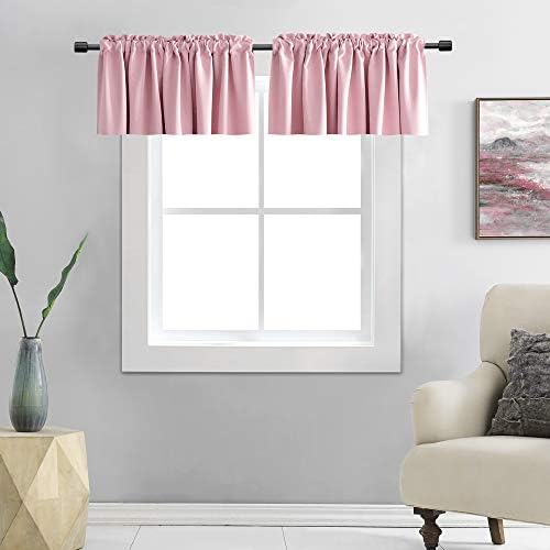 DONREN 2 Panels Pink Blackout Valances by DONREN
