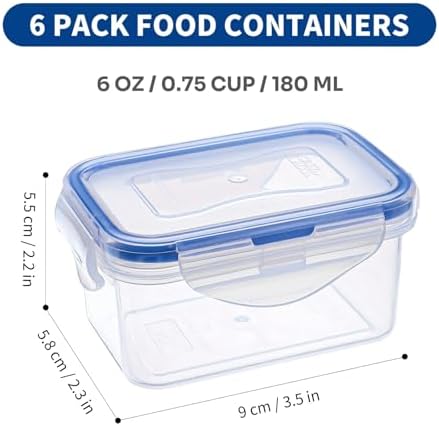 KIGI Small Plastic Food Storage Containers Set, 6 Pack - Image 2