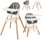 HONEY JOY Baby High Chair, 6 In 1 Convertible Wooden Highchair by HONEYJOY